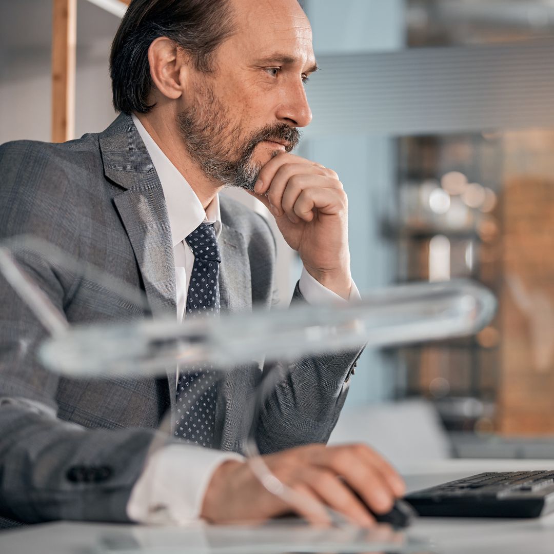 person using desktop computer